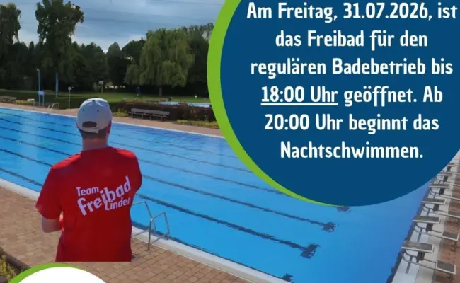 Nachtschwimmen im Freibad Linden