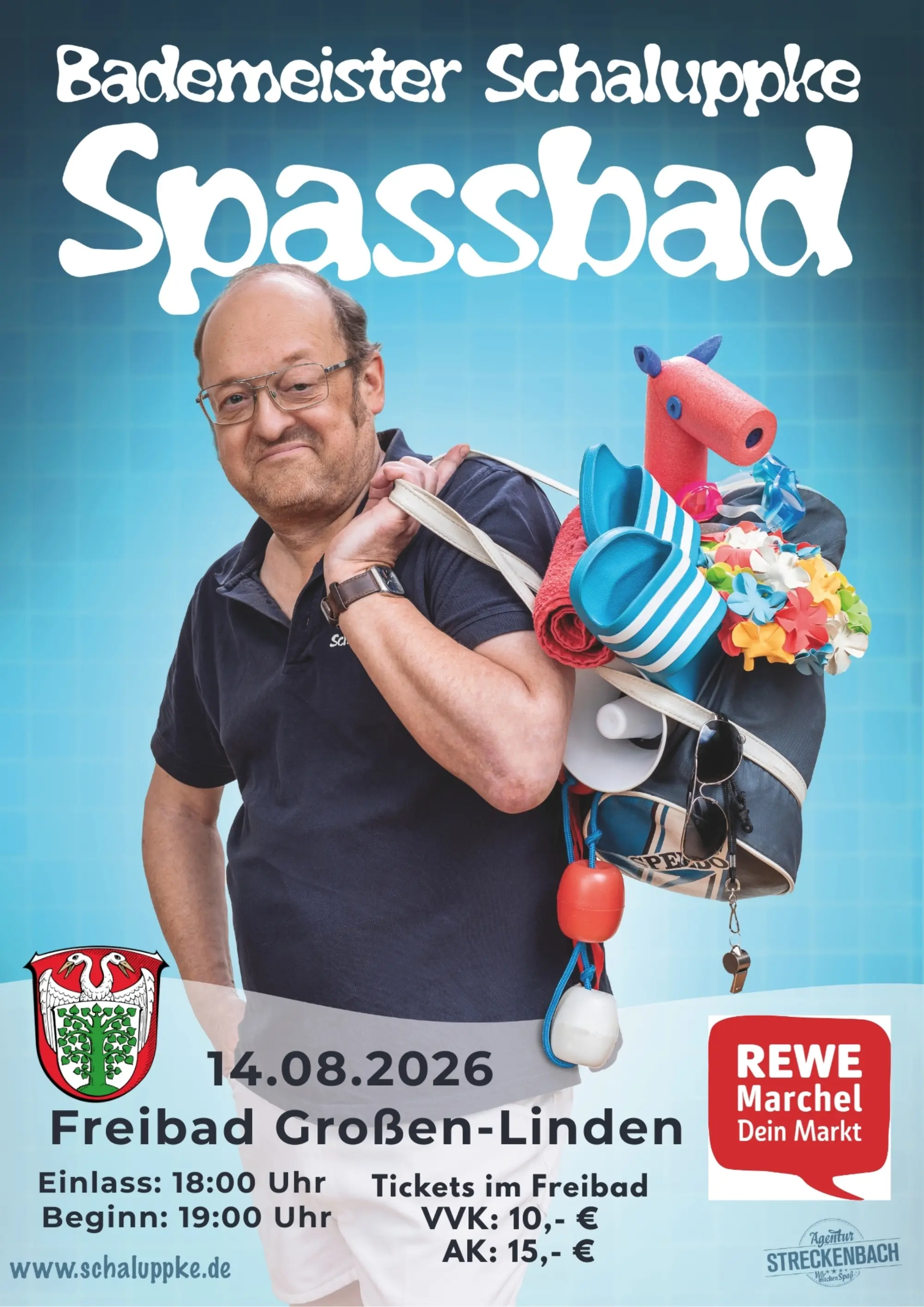 Plakat Comedy Freibad DIN A4